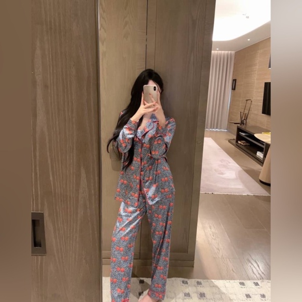 Cherry Print Women's Pajama Set